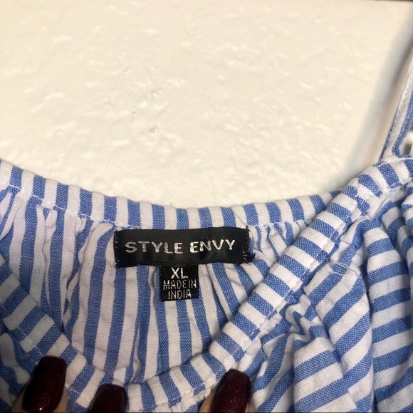 Style Envy striped off the shoulder peasant shirt - Picture 4 of 4